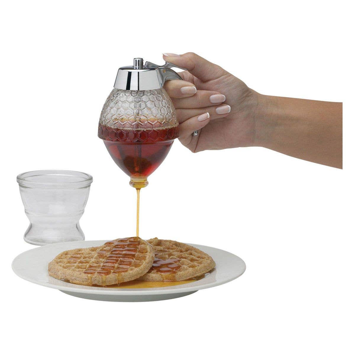 Glass Syrup Dispenser with Stand - No Drip!