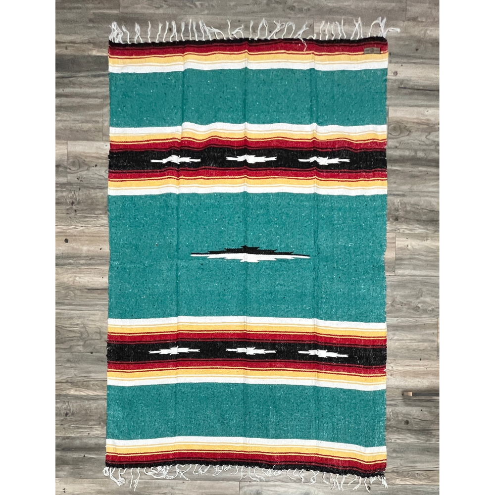 Turquoise Sunset Baja Diamond Yoga Blanket