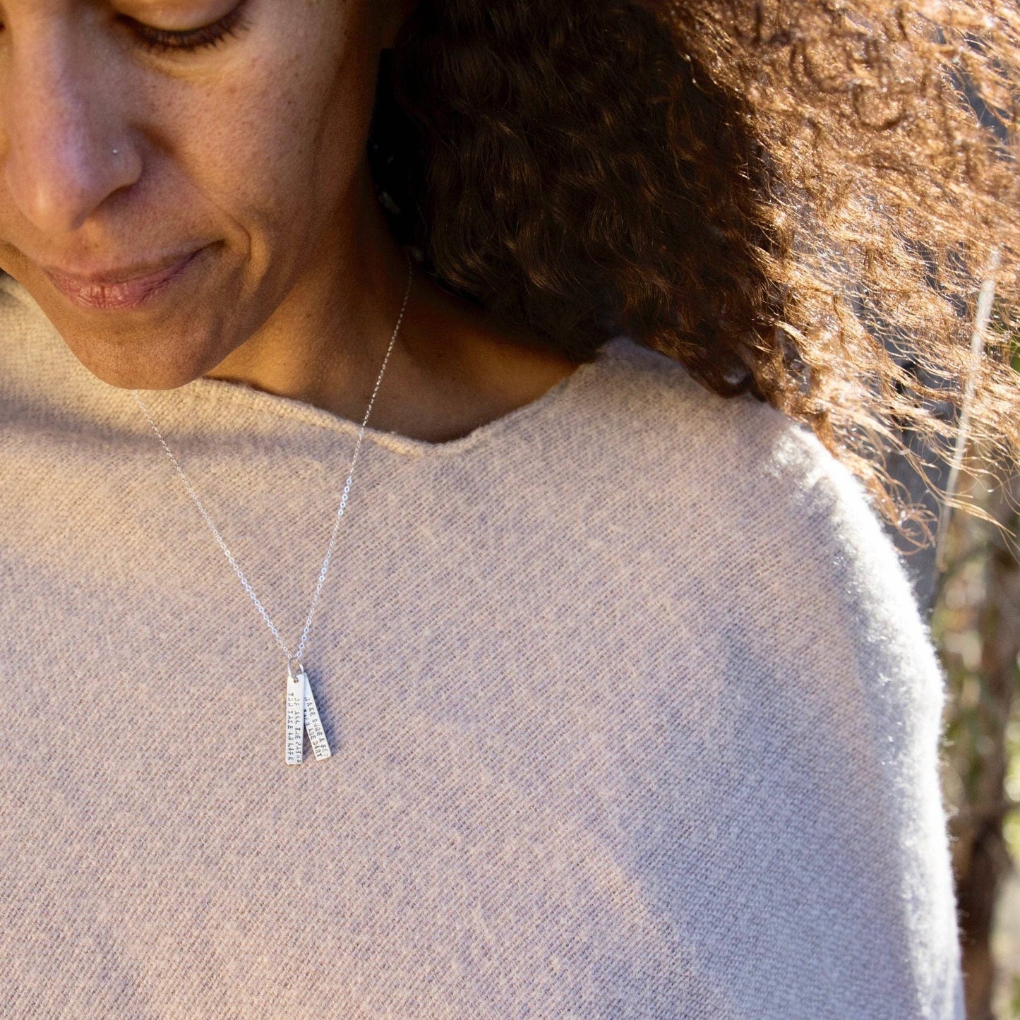 Sterling Silver Leonard Cohen Quote Necklace