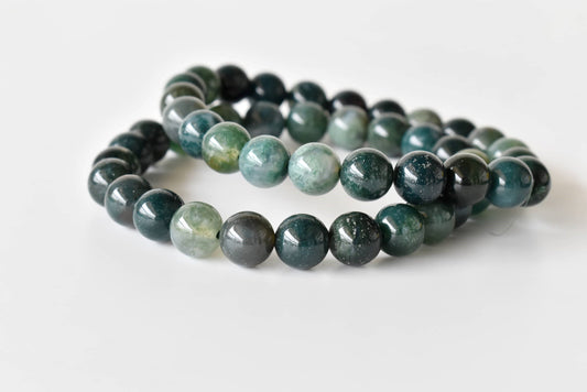 Moss Agate Bracelet 4mm