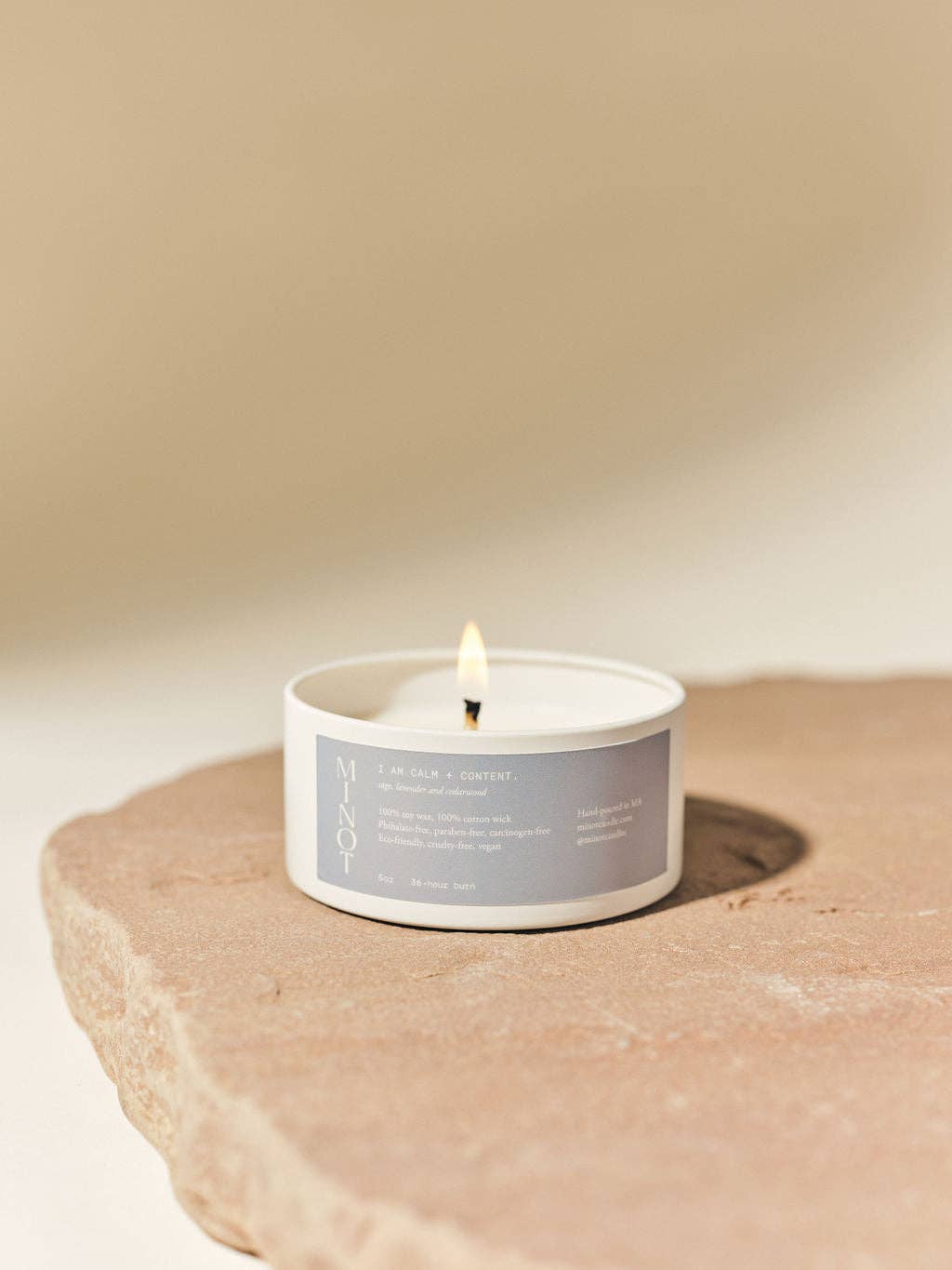 CALM + CONTENT - Soy Tin Candle