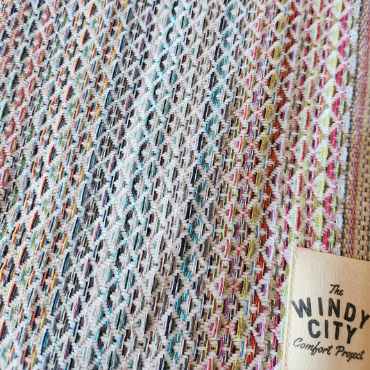 Rainbow Bright White Spring Turkish Blanket