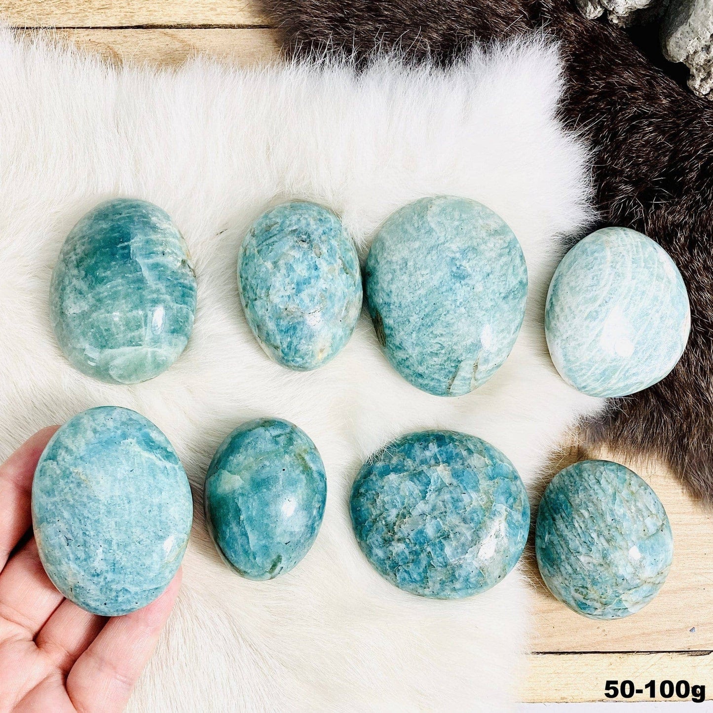 Amazonite Crystal Palm Stone