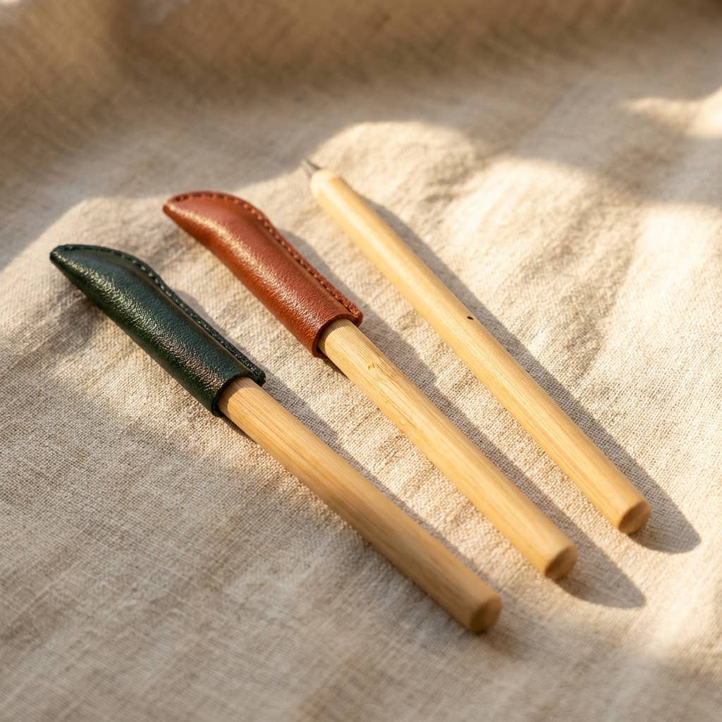 Vegan Leather Pencil Cap - Tan