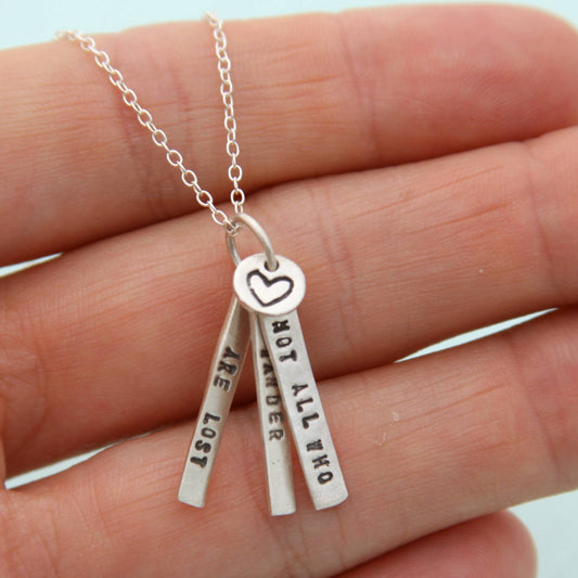 Tolkien Quote Necklace - “Not all who wander are lost”