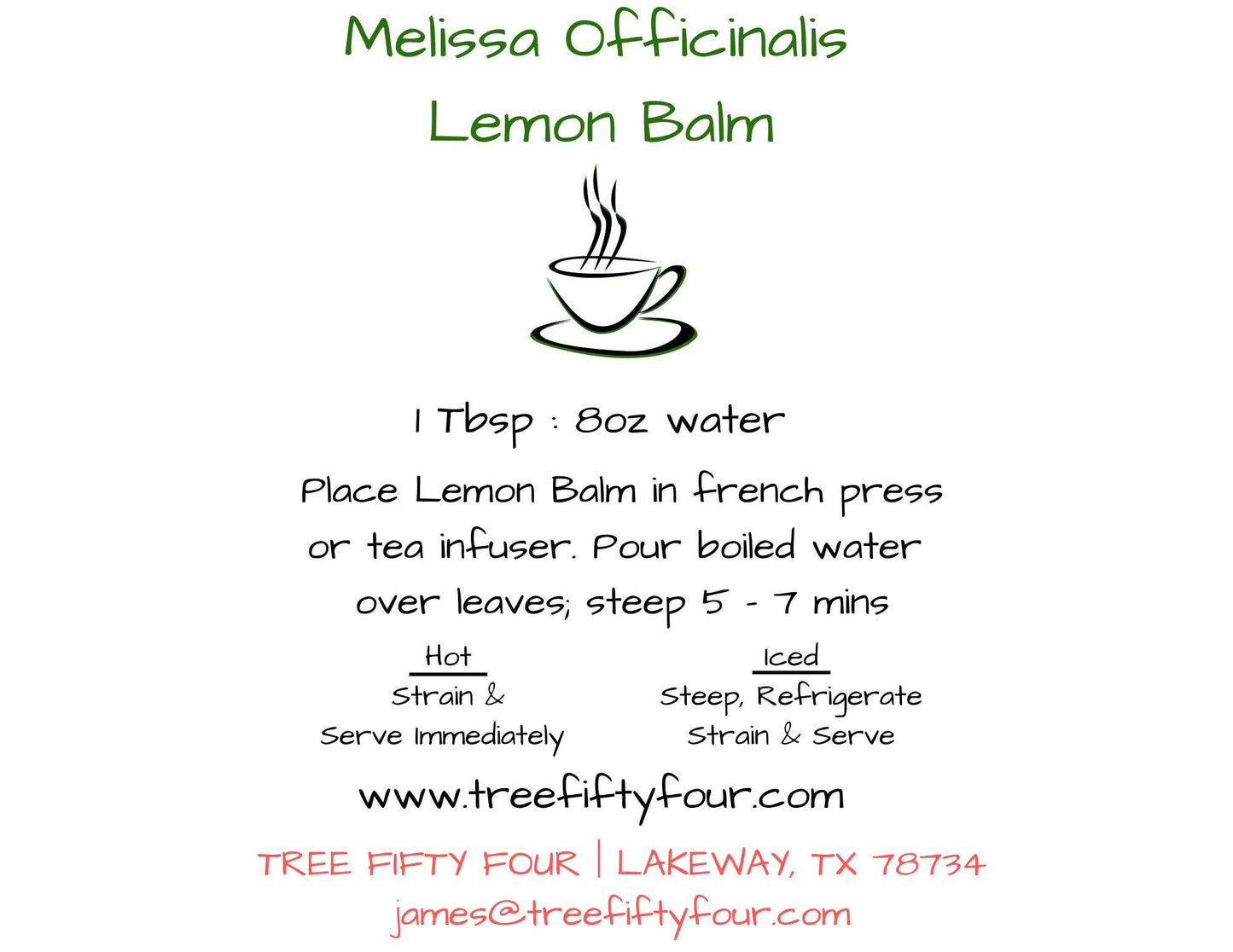 Lemon Balm - 1oz.