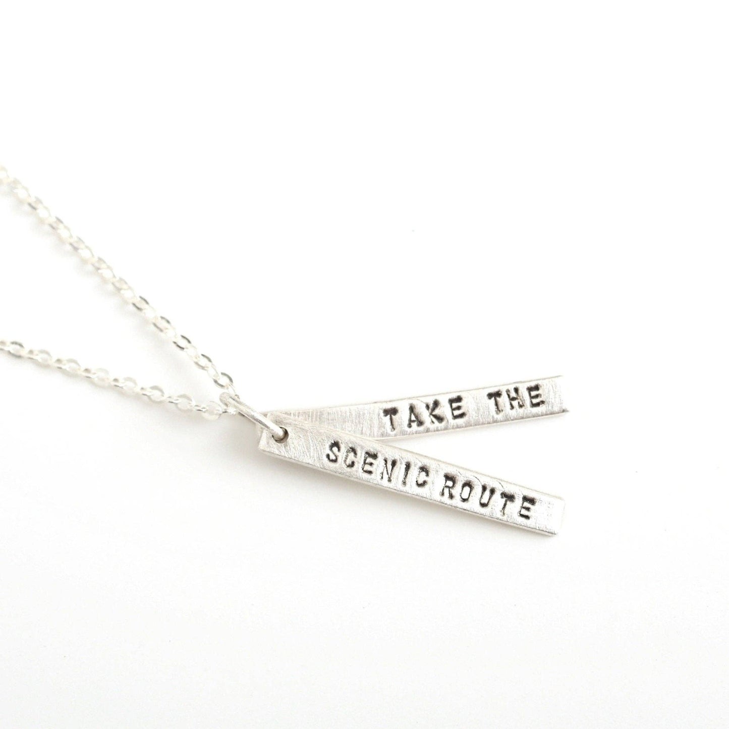 Take the scenic route - Quote Necklace