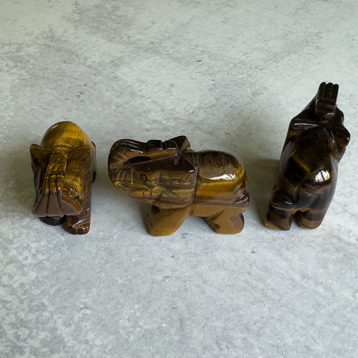 Hand Carved Tiger's Eye Elephant
