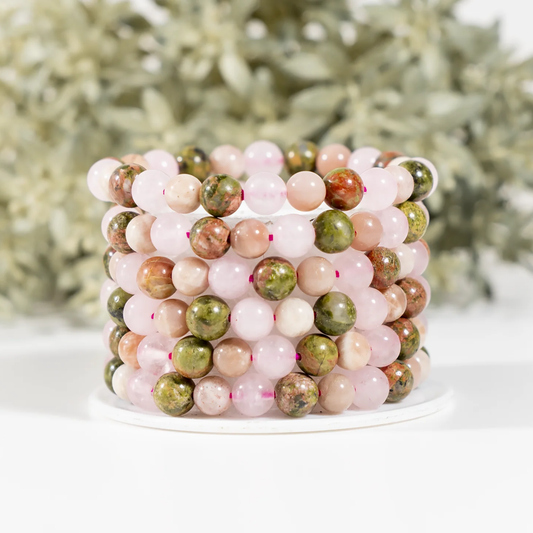 Moonstone, Unakite & Rose Quartz Fertility Bracelet 8mm