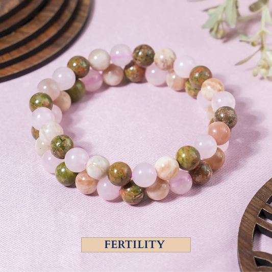 Moonstone, Unakite & Rose Quartz Fertility Bracelet 8mm