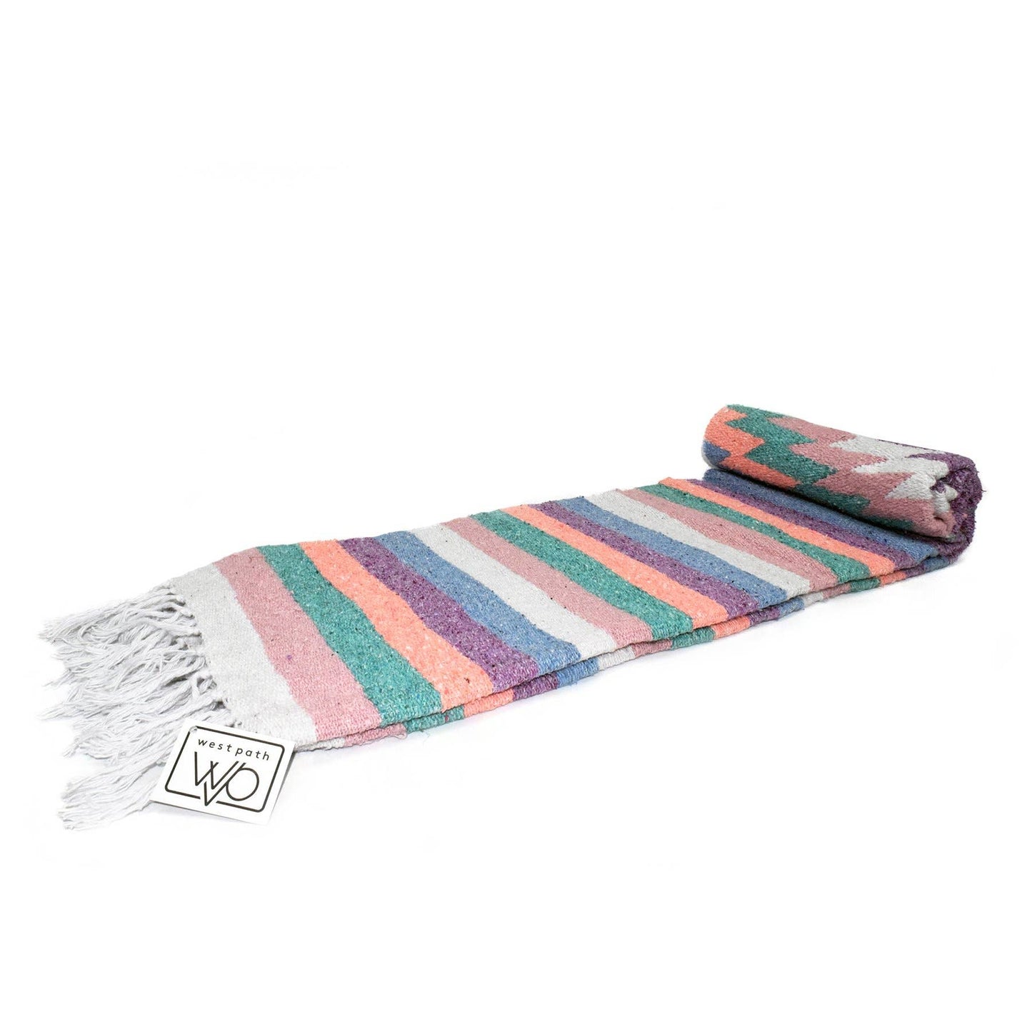 Purple Pastel Aztec Diamond Mexican Yoga Blanket