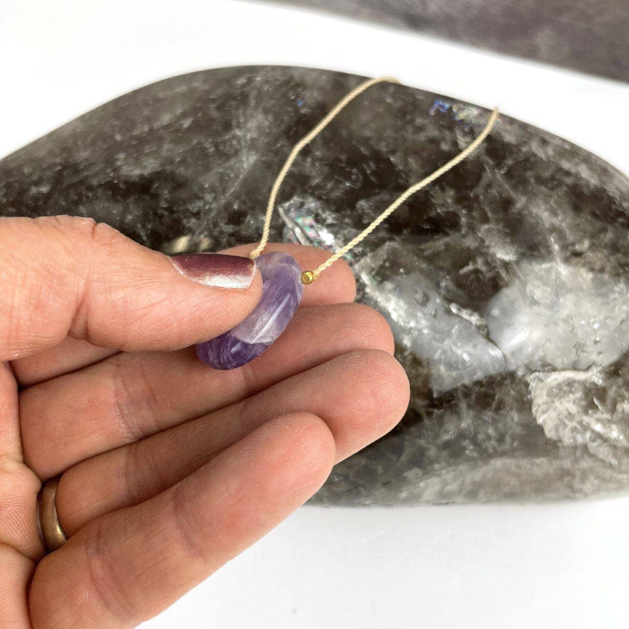 Worry Stone Necklace on Cord