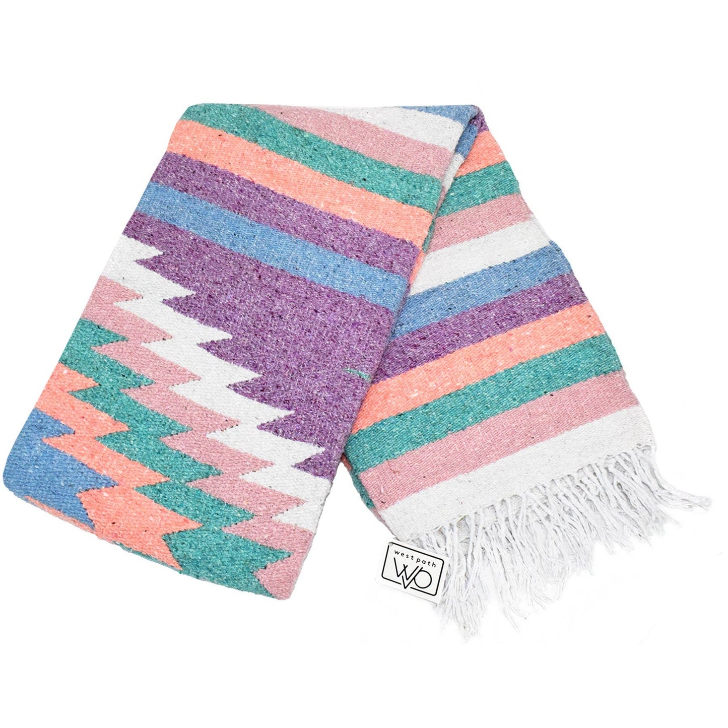 Purple Pastel Aztec Diamond Mexican Yoga Blanket