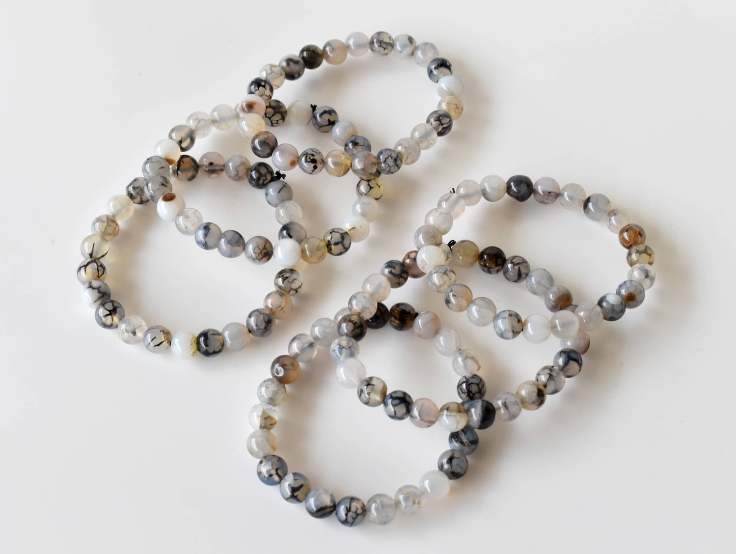 Dragon Vein Agate Bracelet 4mm