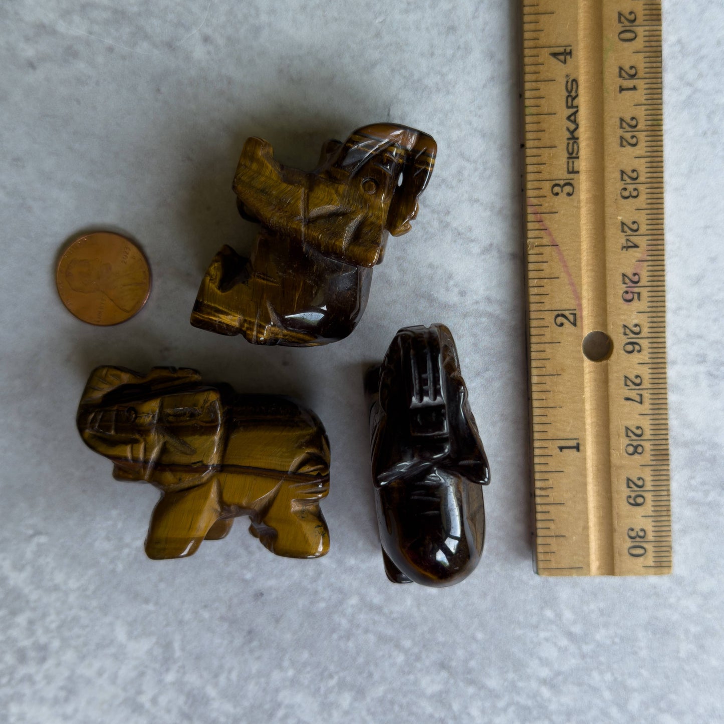 Hand Carved Tiger's Eye Elephant