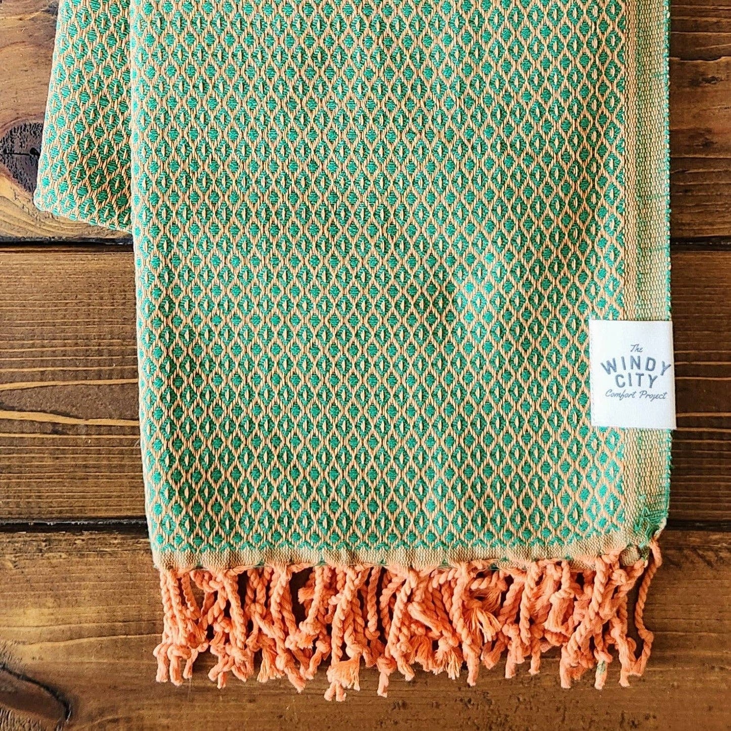 Green & Orange Spring Turkish Blanket