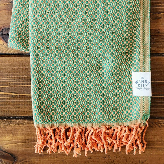Green & Orange Spring Turkish Blanket