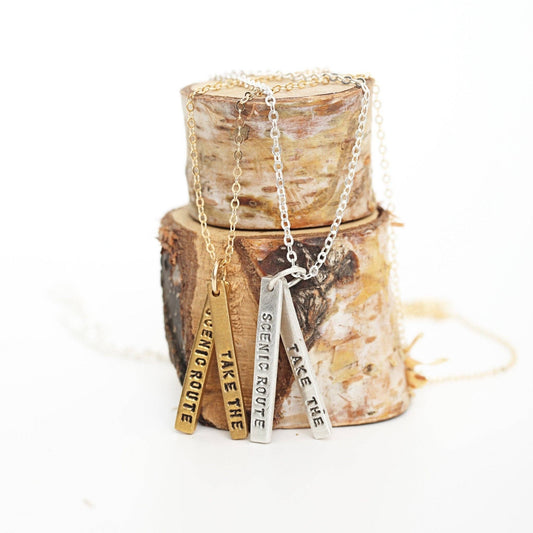 Take the scenic route - Quote Necklace