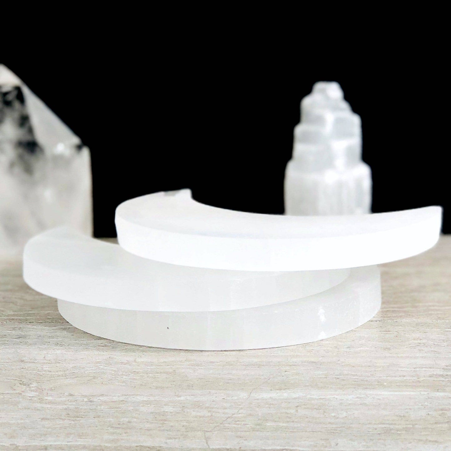 Selenite Moon Slice