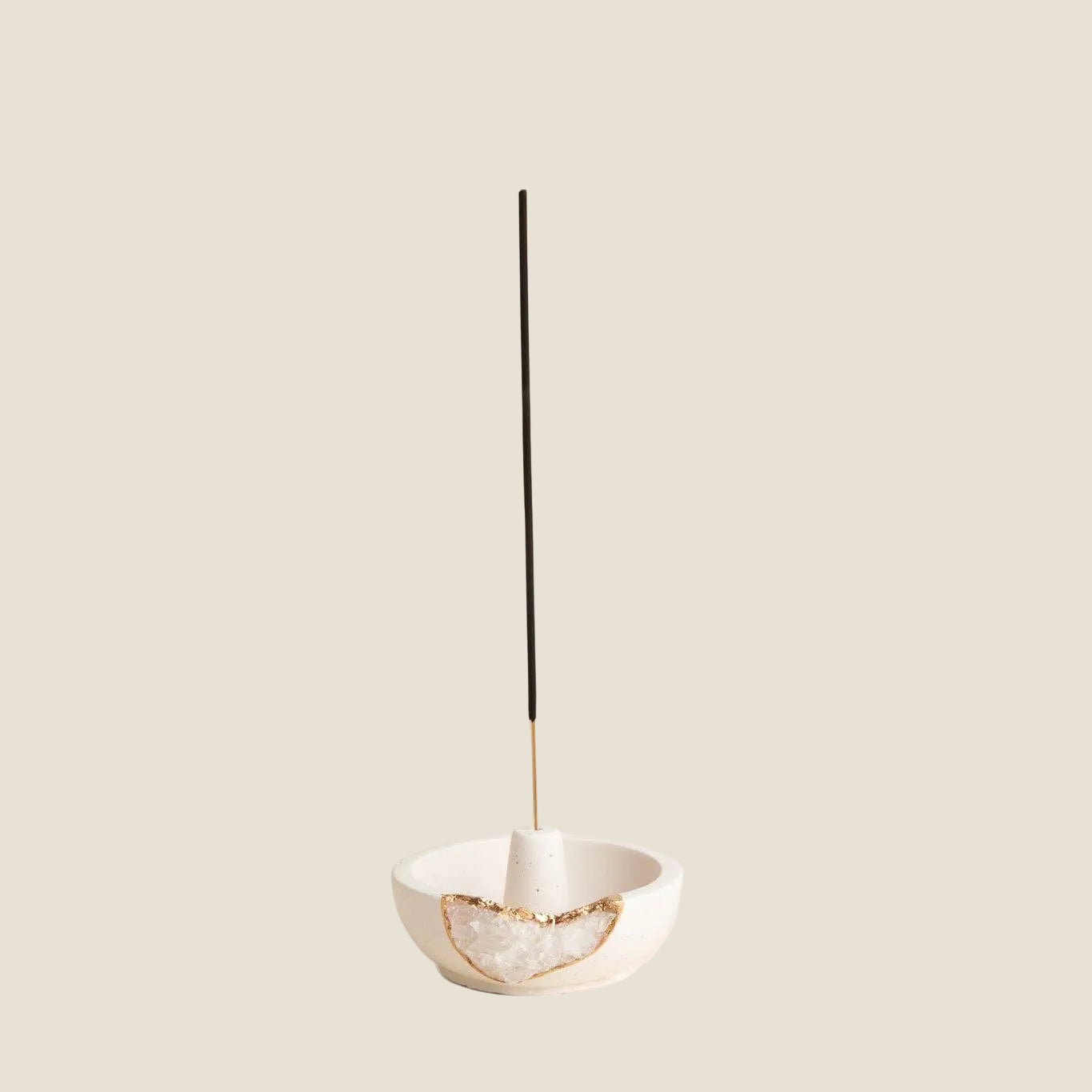 Natural Quartz Geode Incense Holder