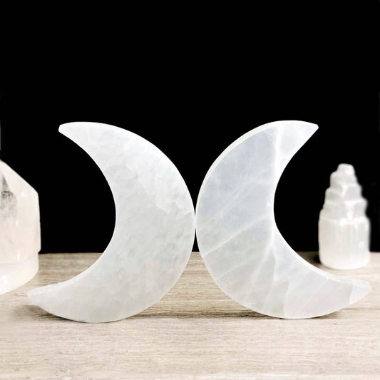 Selenite Moon Slice