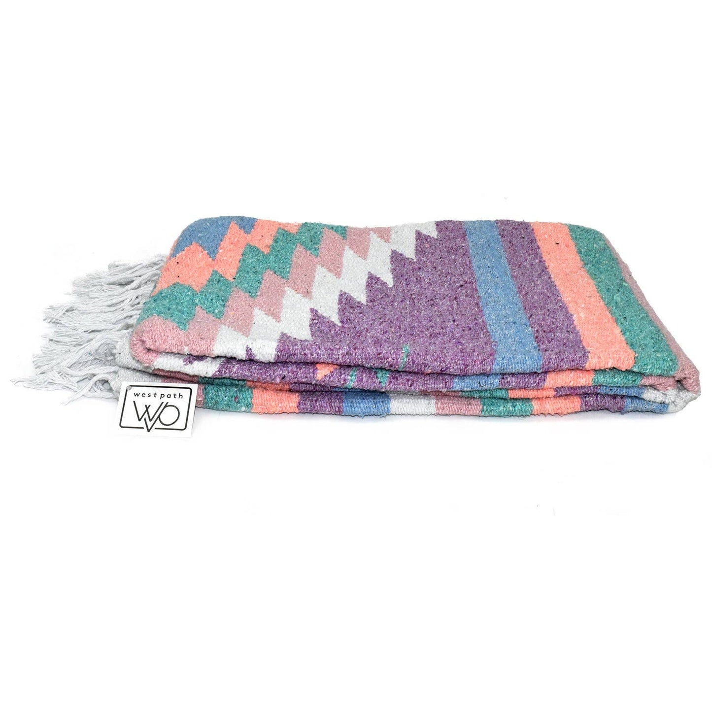 Purple Pastel Aztec Diamond Mexican Yoga Blanket