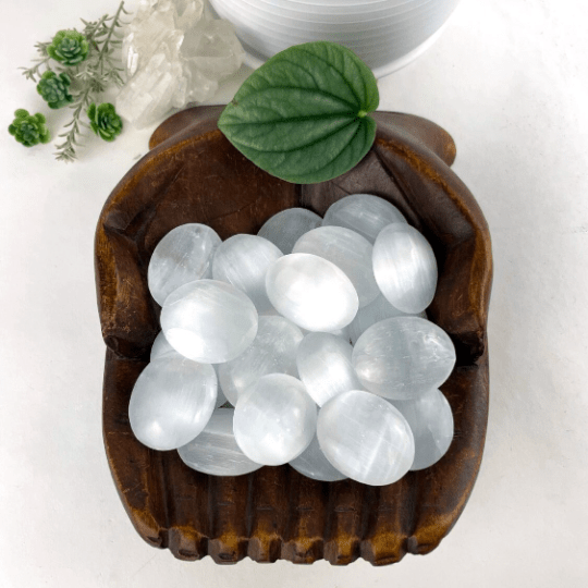 Petite Selenite Palm Stone