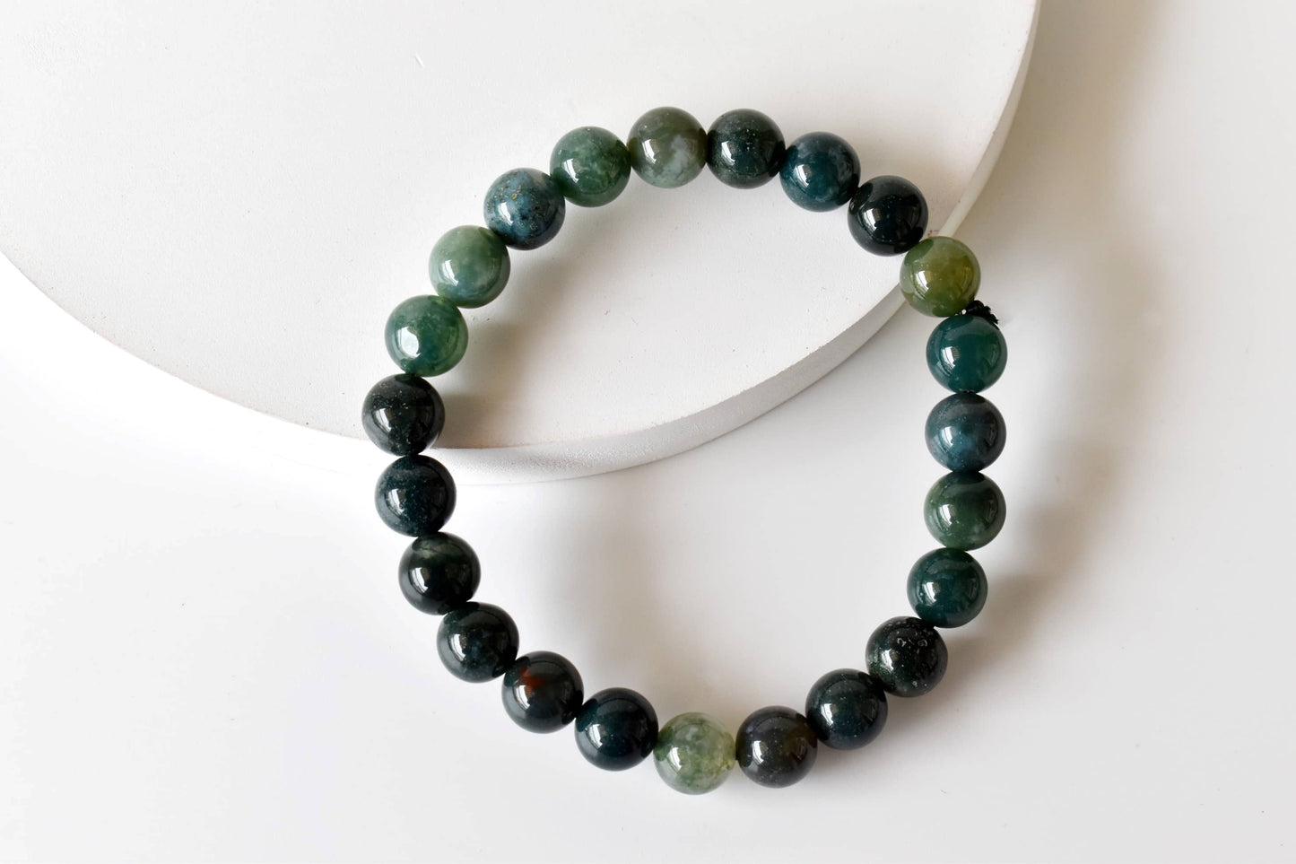Moss Agate Bracelet 4mm