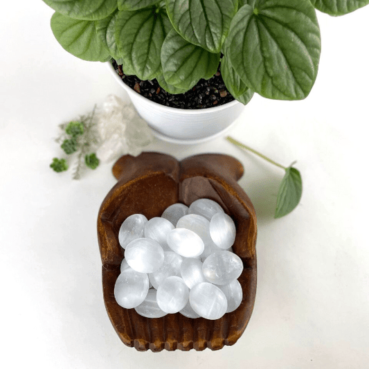 Petite Selenite Palm Stone