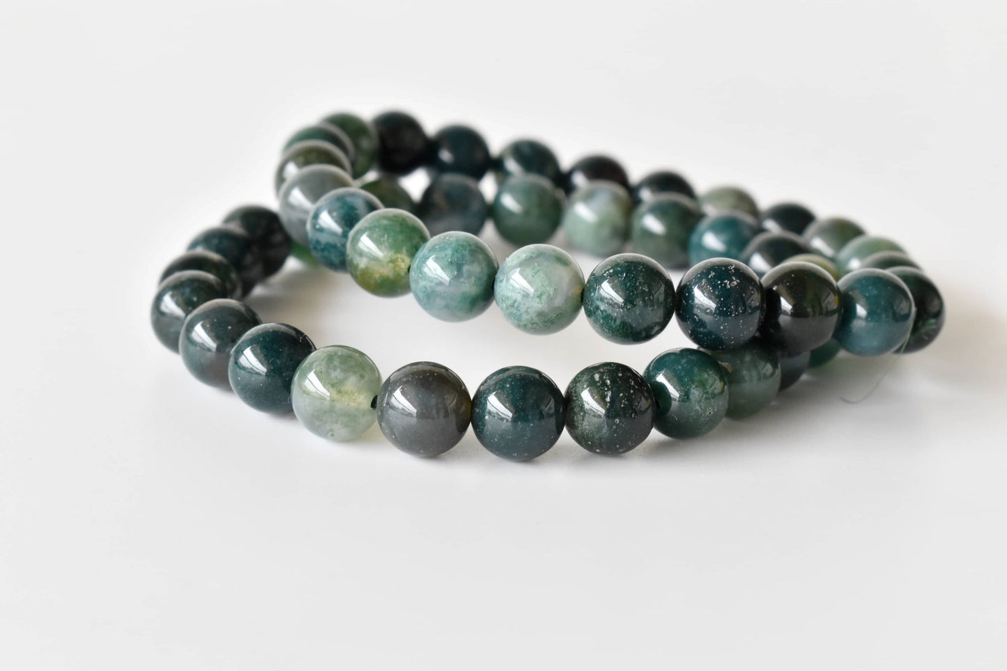 Moss Agate Bracelet 4mm