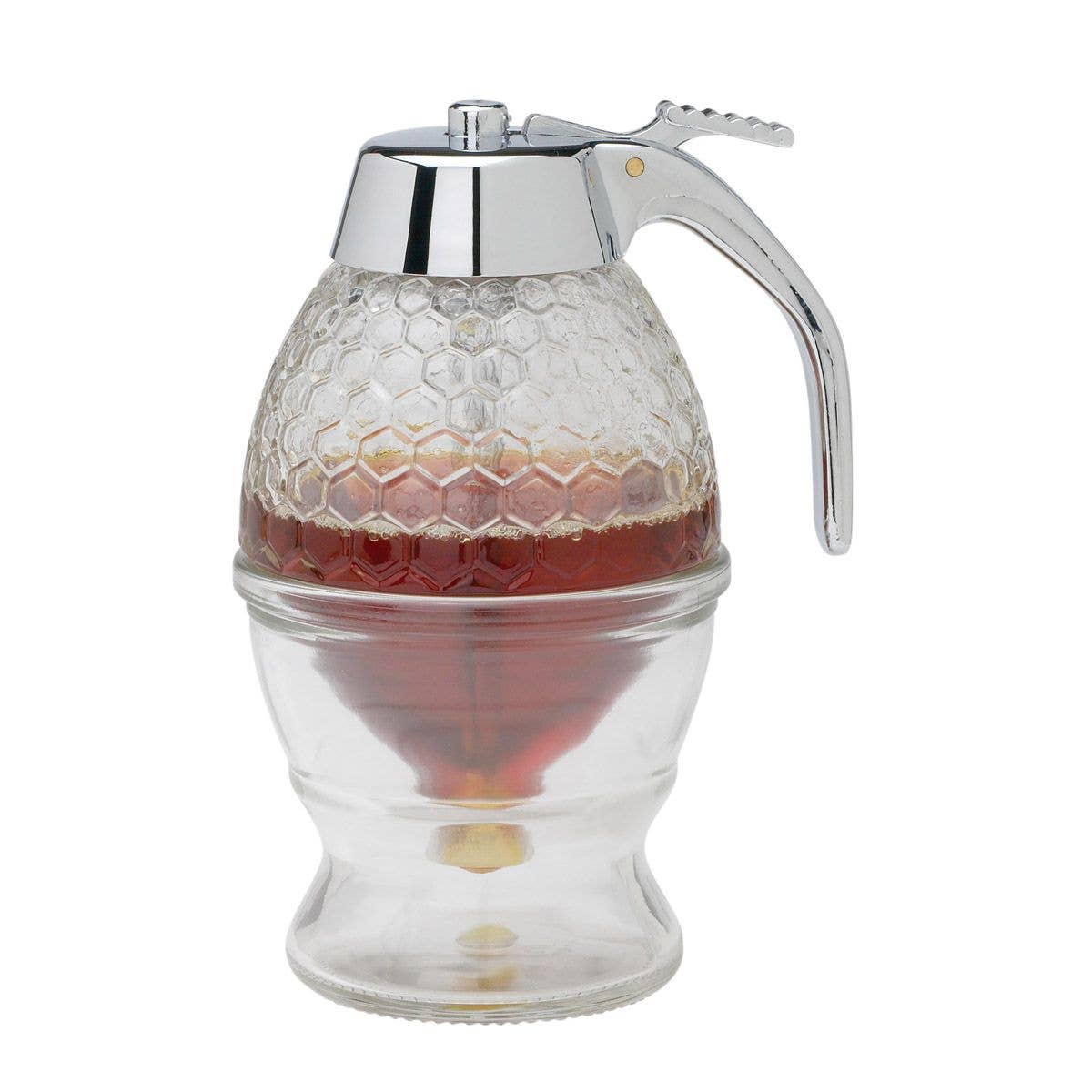 Glass Syrup Dispenser with Stand - No Drip!