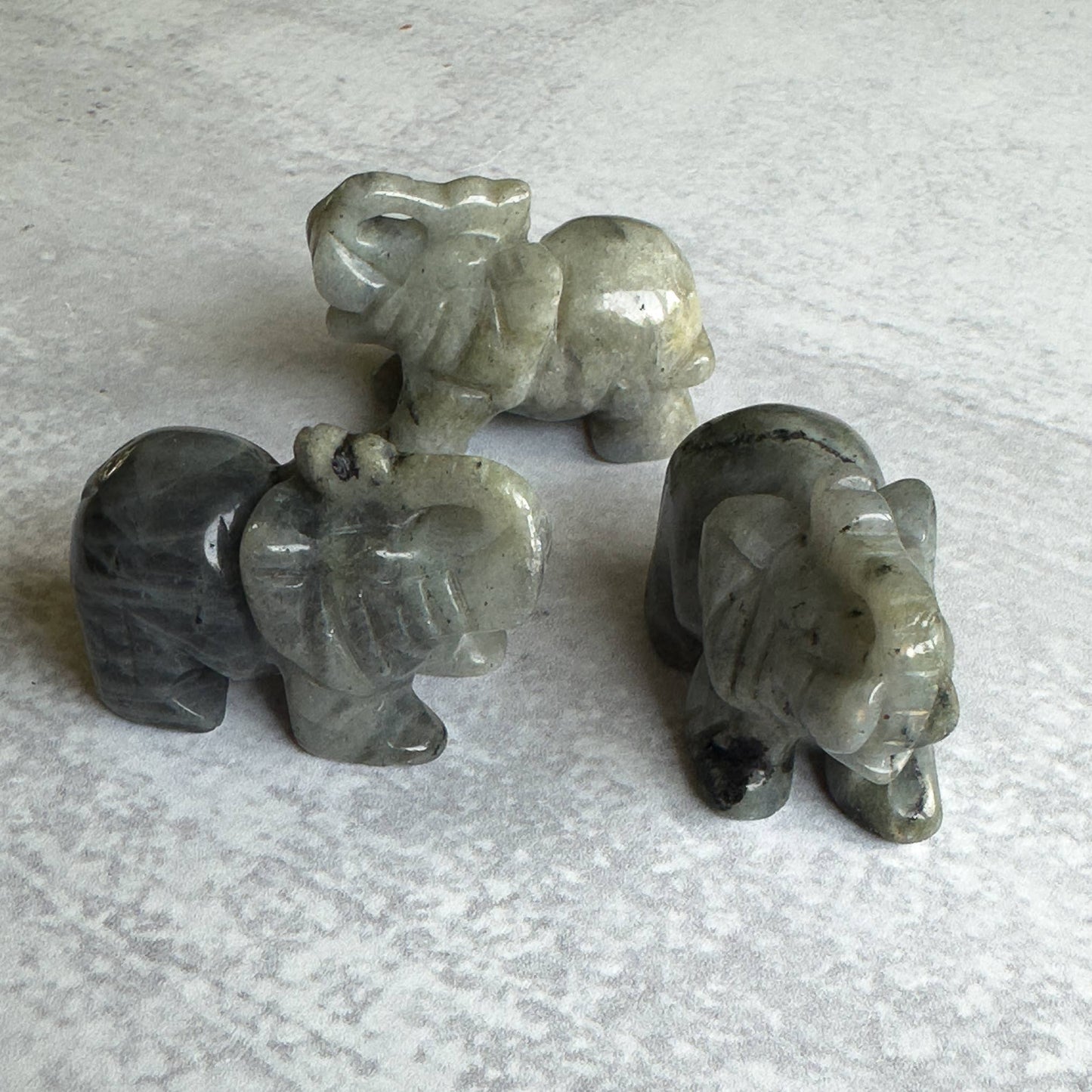 Hand Carved Labradorite Elephant