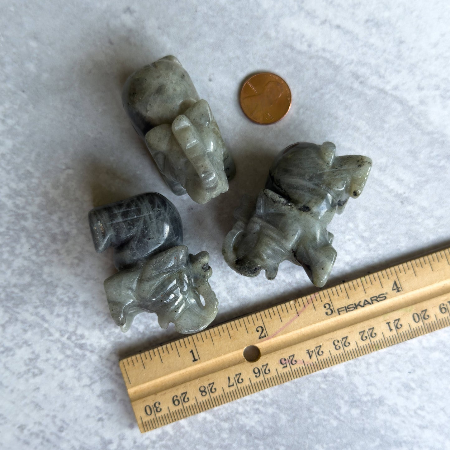 Hand Carved Labradorite Elephant