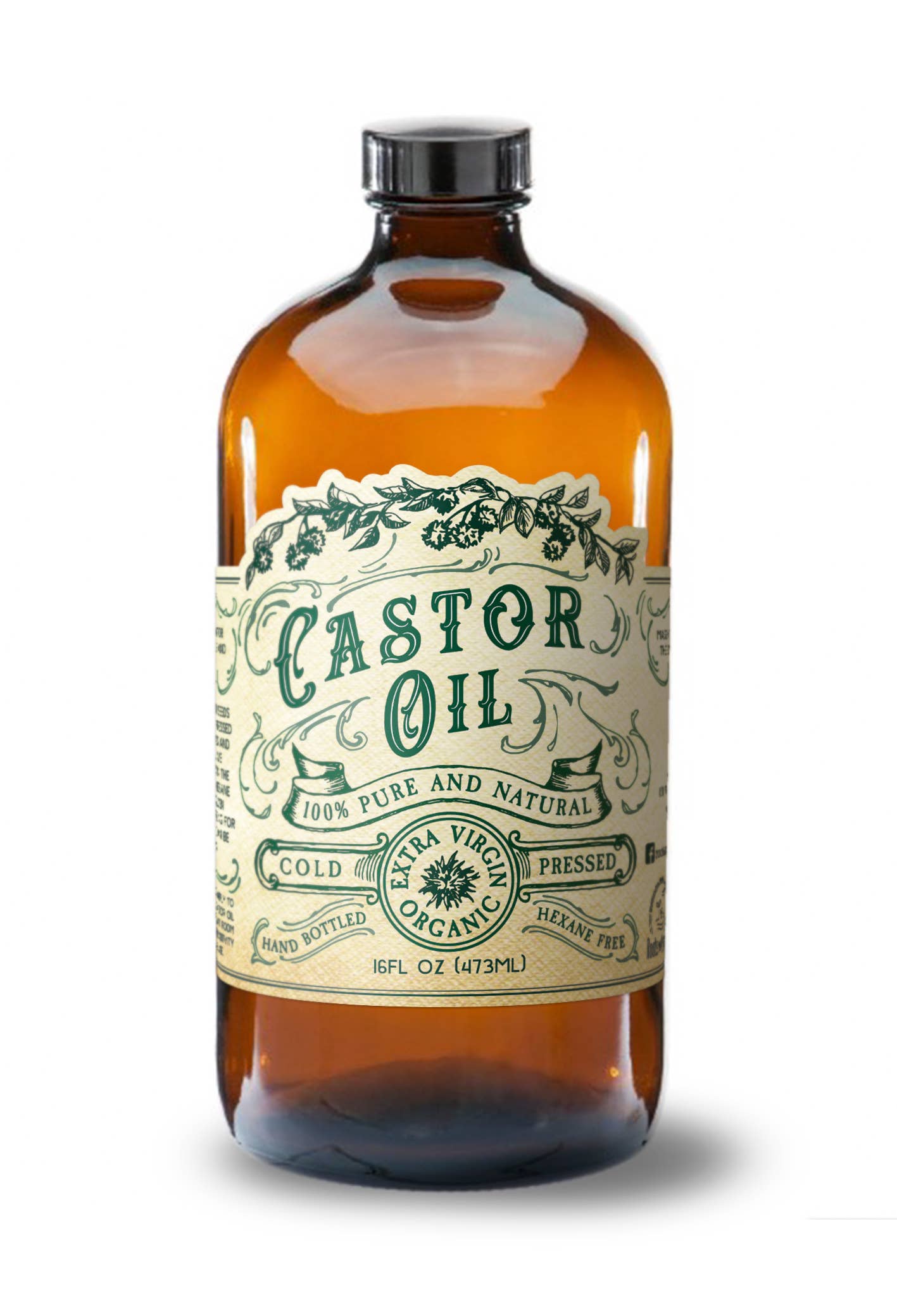 Organic Cold Pressed Hexane Free Castor Oil: 2 oz
