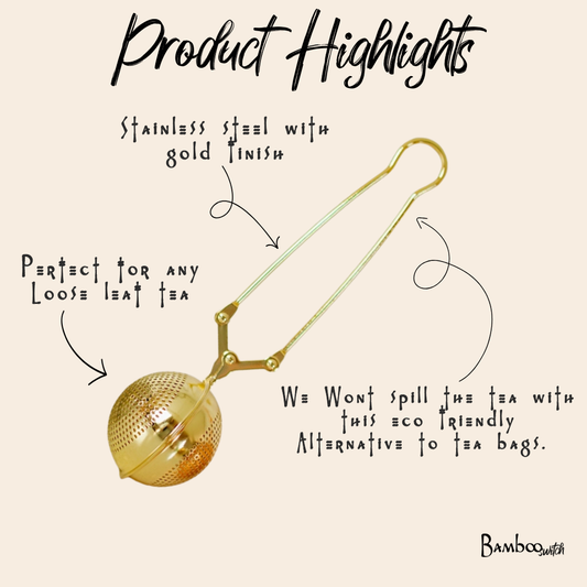 Gold Stainless Steel Tea Strainer