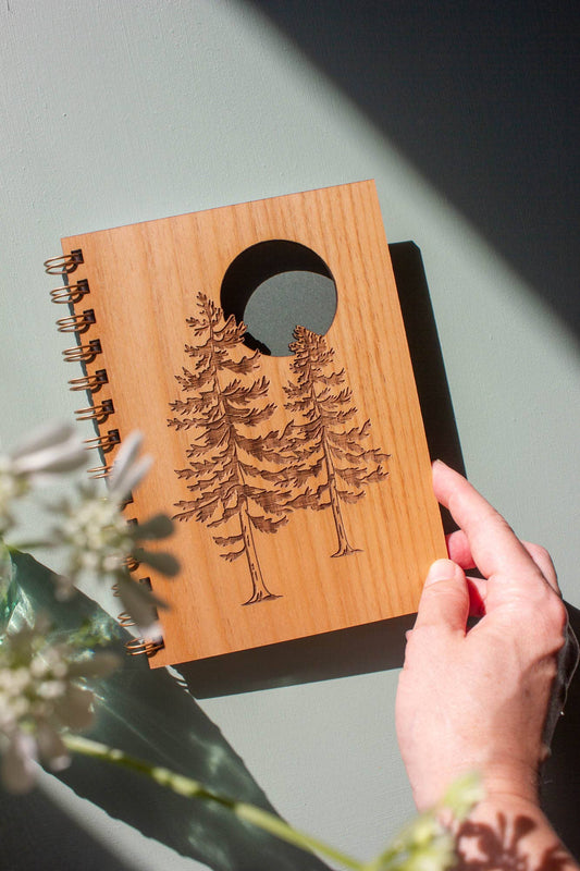 Evergreen Trees Wood Journal