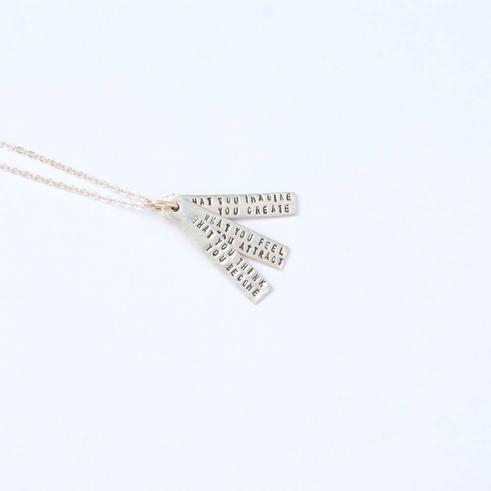 Sterling Silver Buddha Quote Necklace