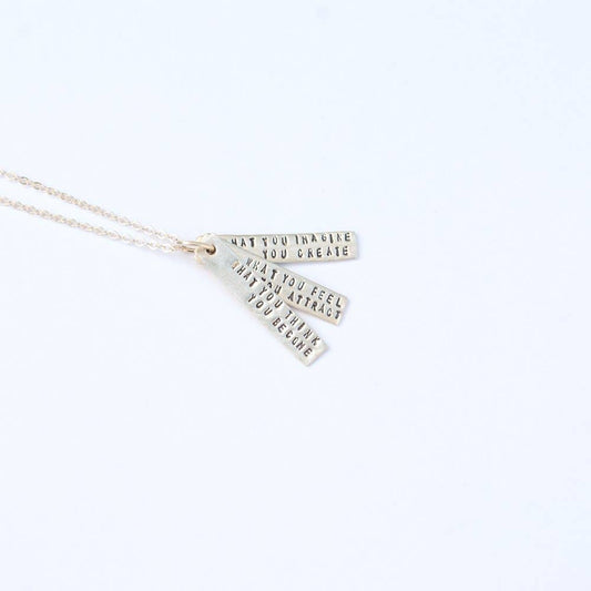 Sterling Silver Buddha Quote Necklace