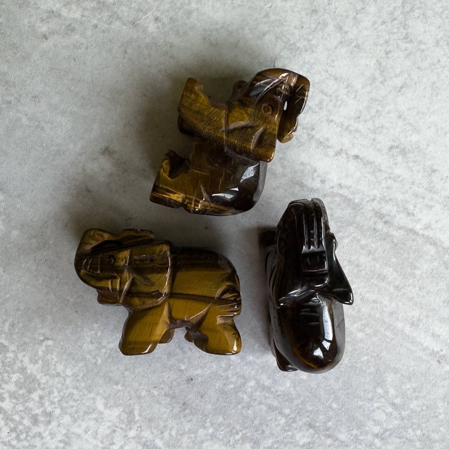 Hand Carved Tiger's Eye Elephant