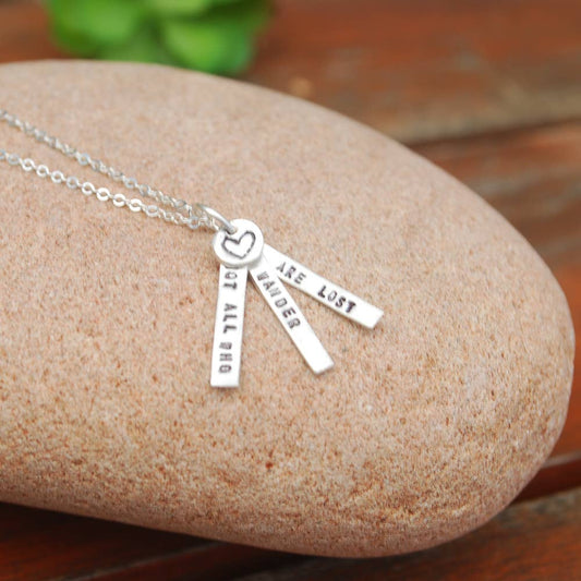 Tolkien Quote Necklace - “Not all who wander are lost”