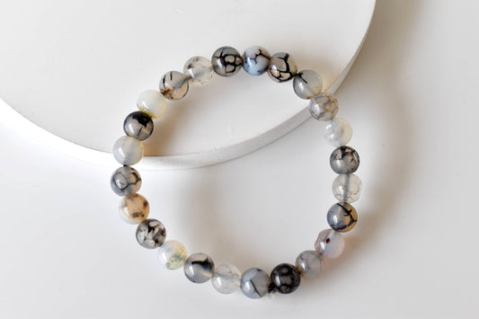 Dragon Vein Agate Bracelet 4mm