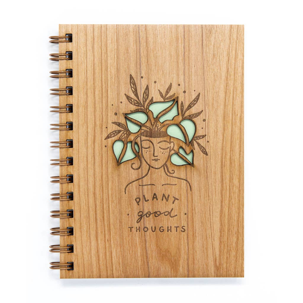 Plant Good Thoughts Wood Journal