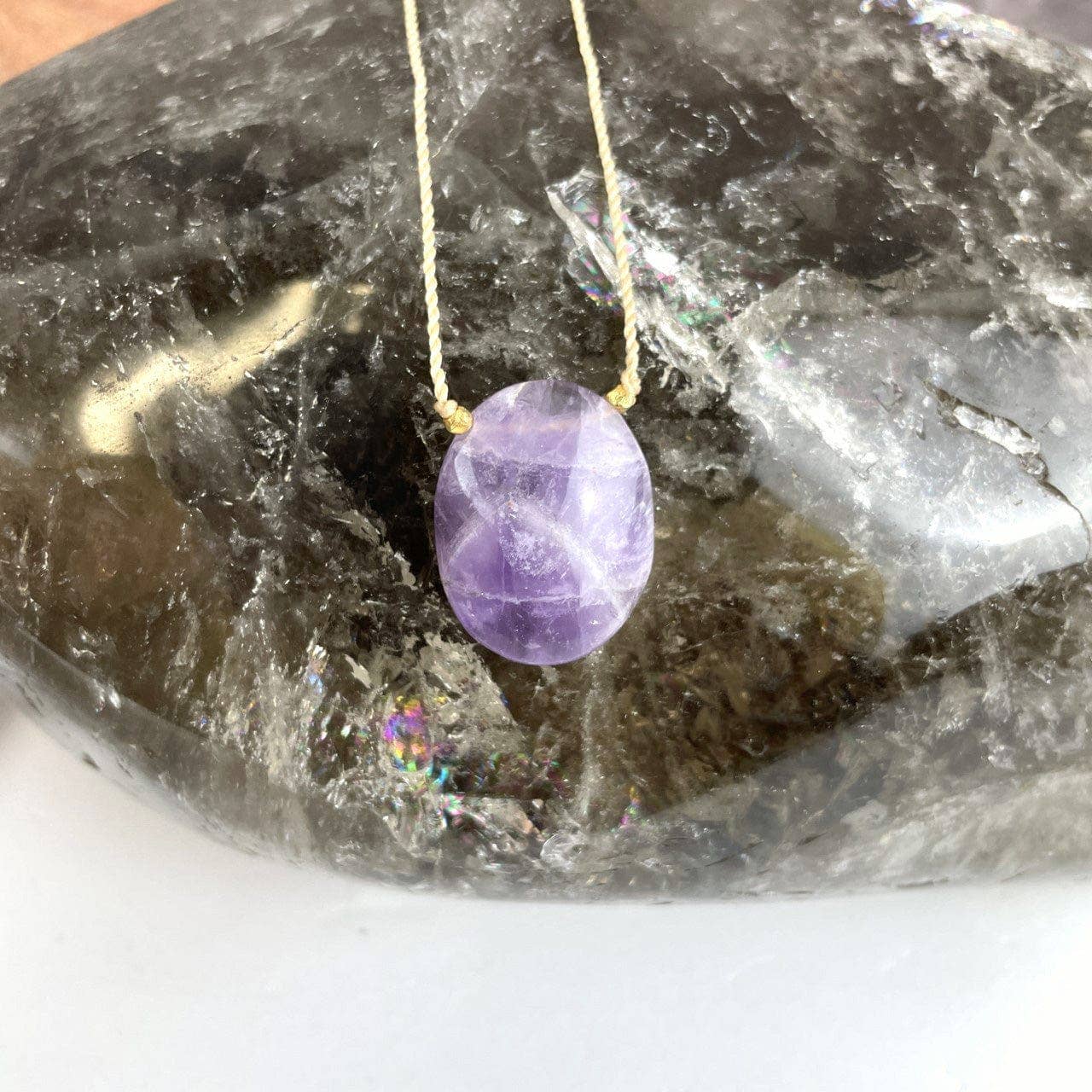 Worry Stone Necklace on Cord
