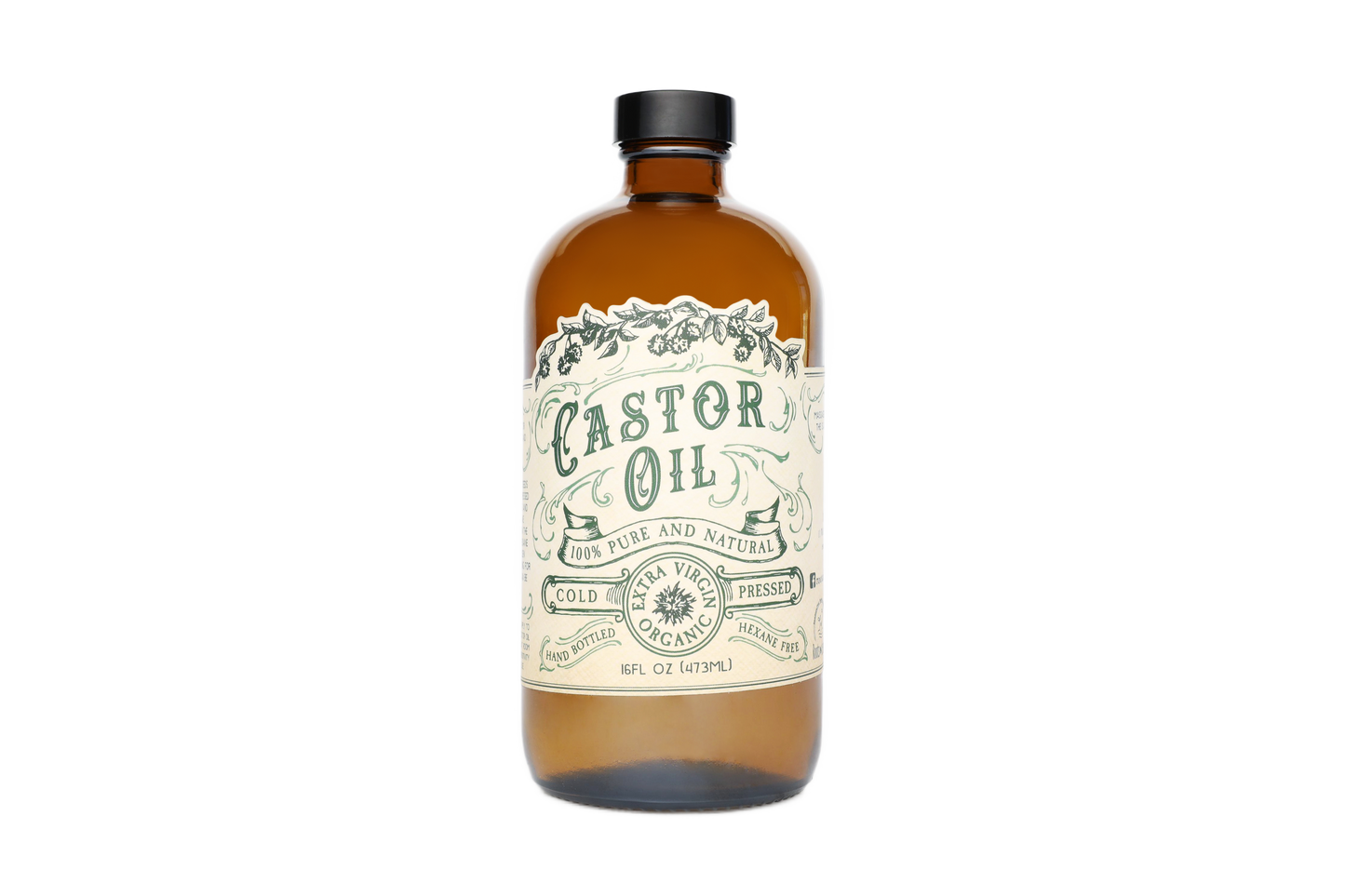 Organic Cold Pressed Hexane Free Castor Oil: 2 oz