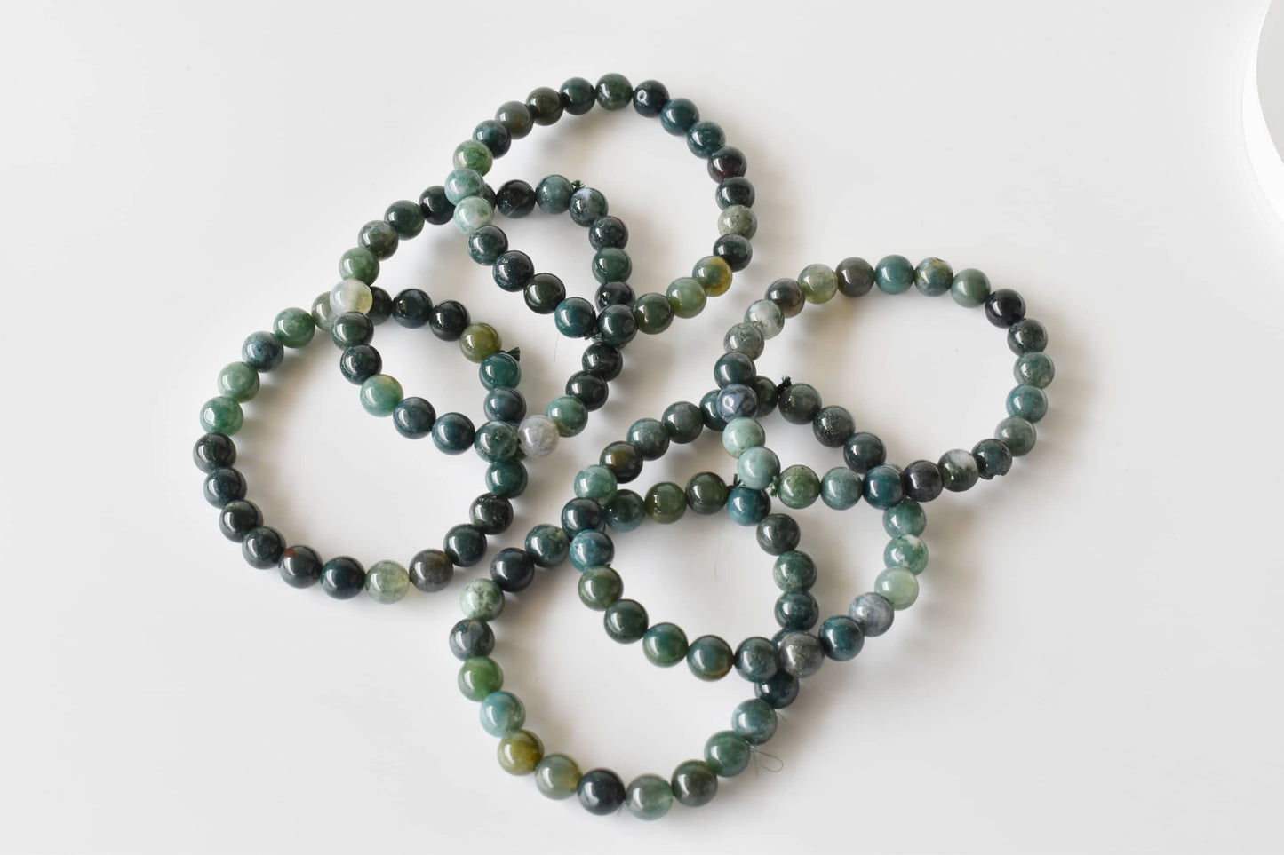 Moss Agate Bracelet 4mm