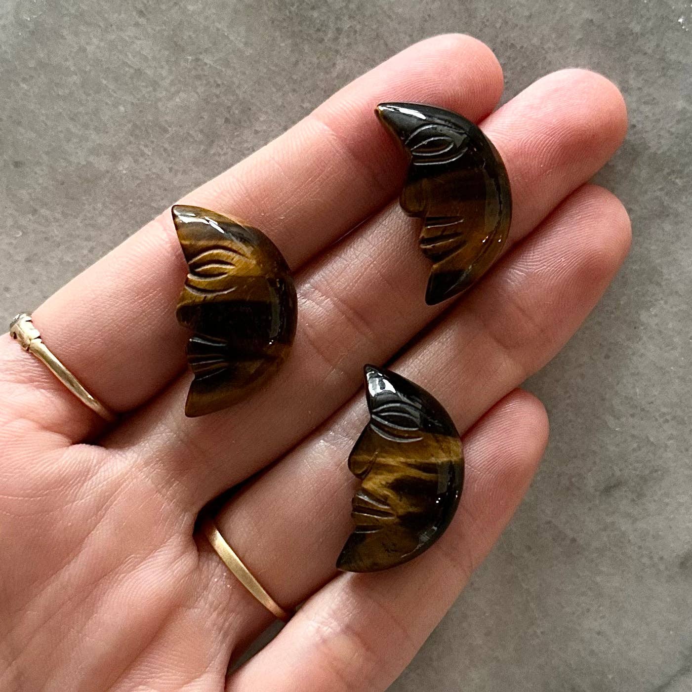 Tiger's Eye Moon Face