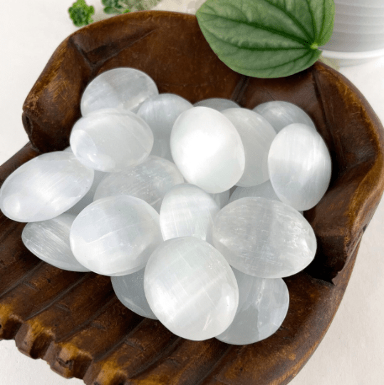 Petite Selenite Palm Stone