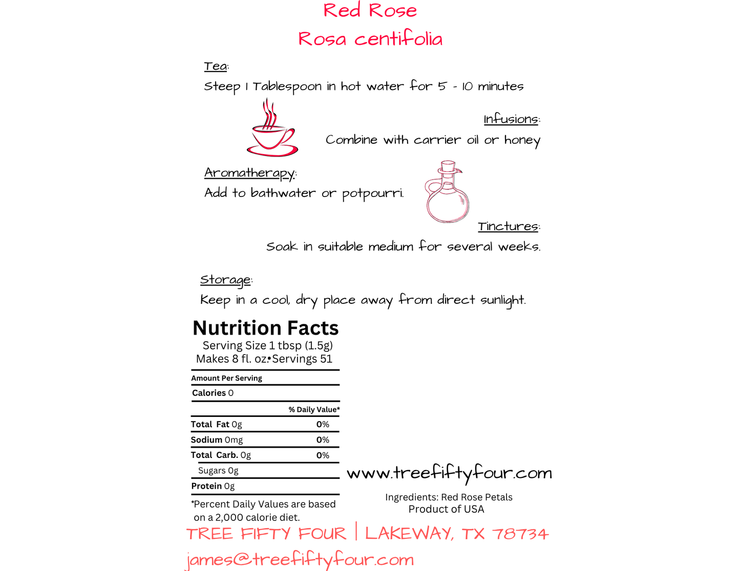 Red Rose Petals - 1oz.
